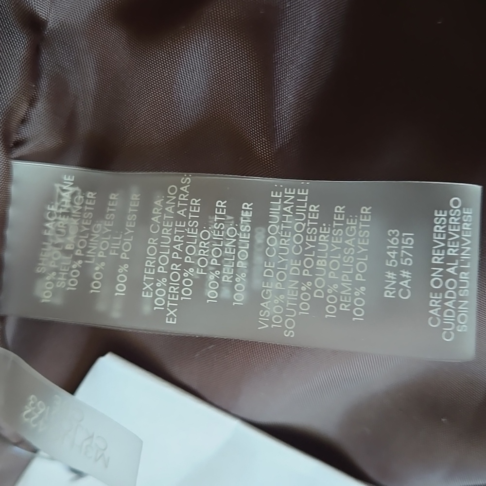 Calvin Klein Quilted Faux Leather Puffer Coat NWT Size XL Coffee Bean Brown - Picture 7 of 11